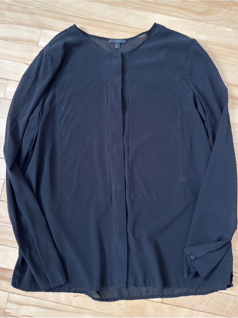 COS Black Silk Blouse β Size 12
